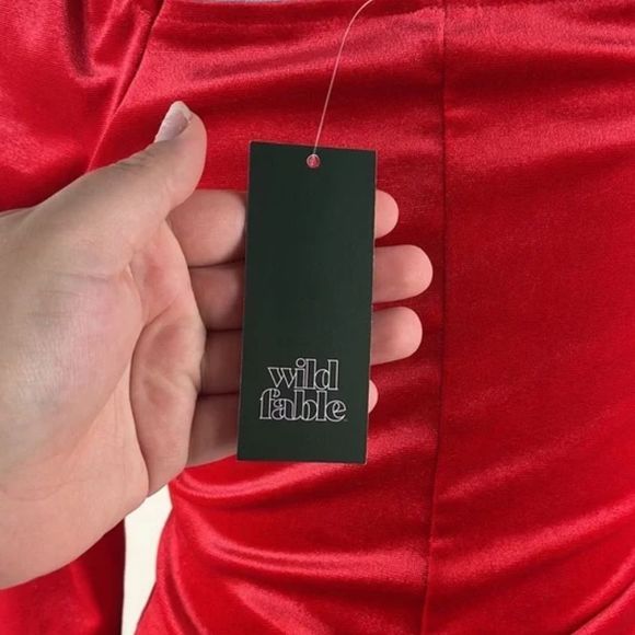 Wild Fable Red Ruched Velvet Mini Dress Bodycon Multiple Sizes - Picture 8 of 9